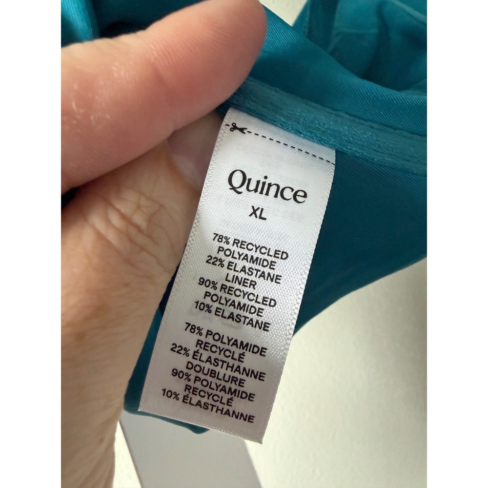 Quince Italian Demi Underwire Bikini Top Teal Blue XL NWT - Picture 7 of 8